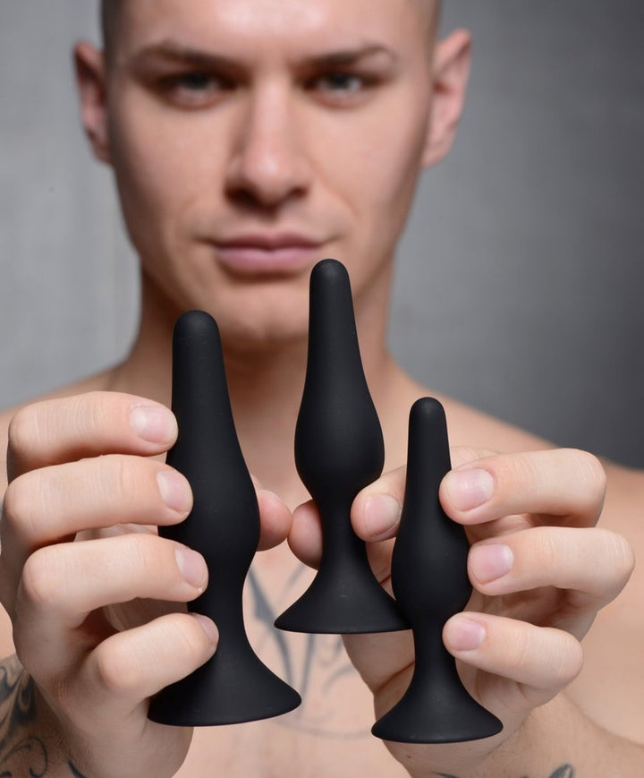 Master Series Triple Spire Tapered Silicone Anal Trainer 3-Piece Set