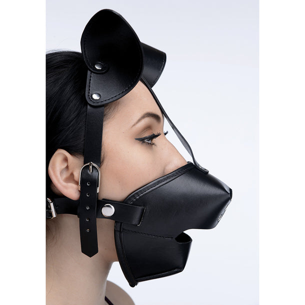 Master Series Pup Puppy Play Hood and Breathable Ball Gag