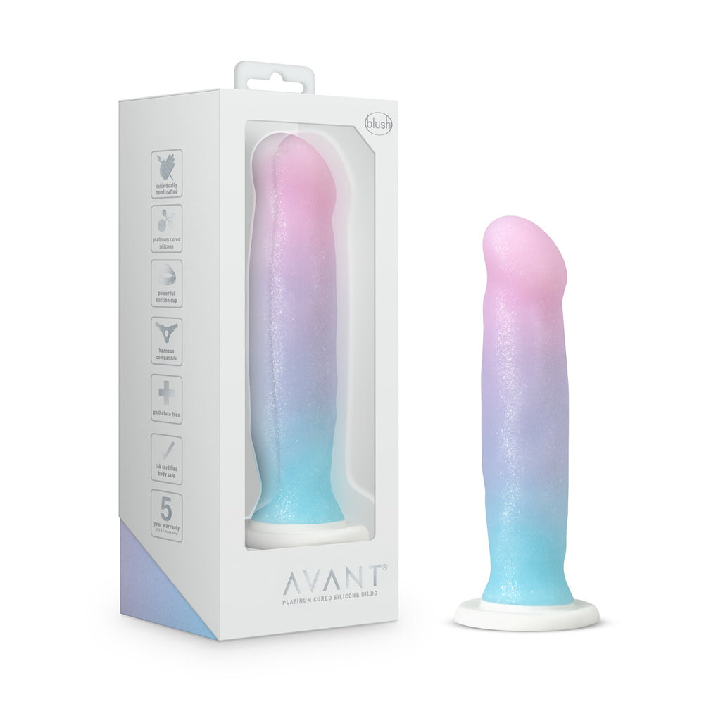 Avant D17 Lucky 8 Inch Silicone Dildo – Sparkly Ombre