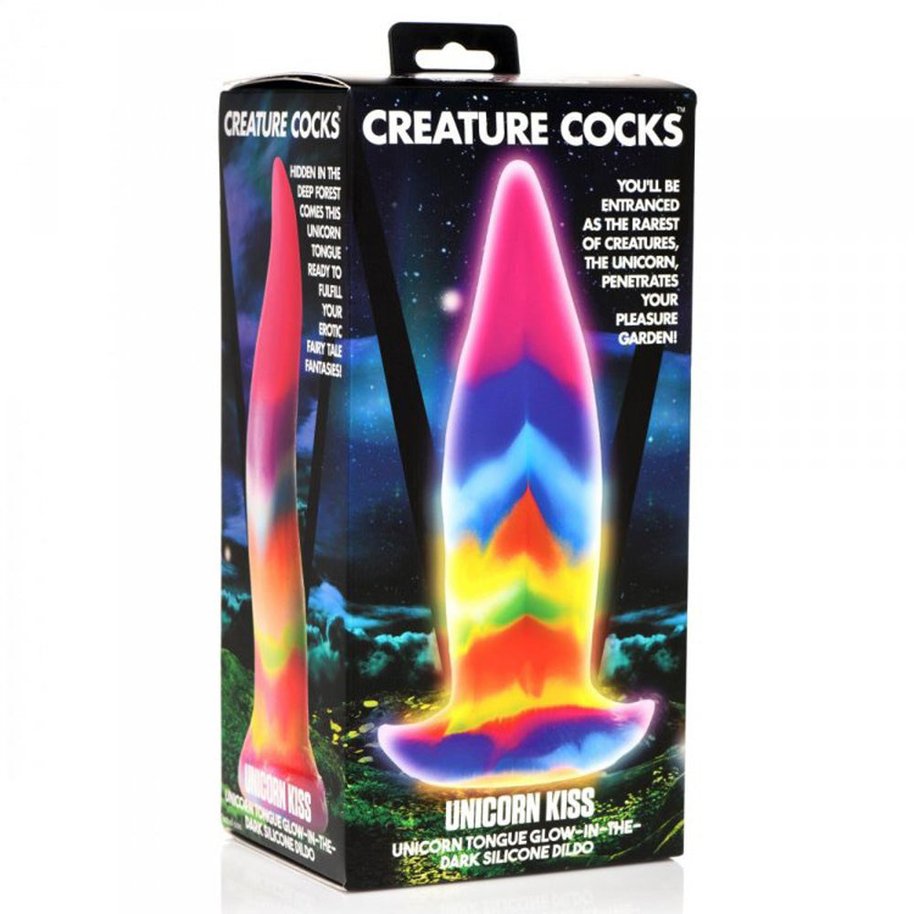 Creature Cocks Unicorn Kiss Glow-in-the-Dark Silicone Tongue Dildo