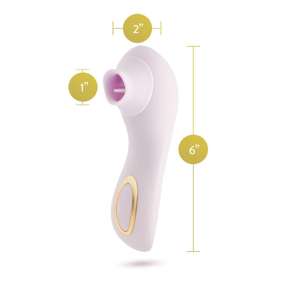 Delice Fleur by Blush Clitoral Stimulator Tongue Fluttering & Suction Toy - Barely Purple