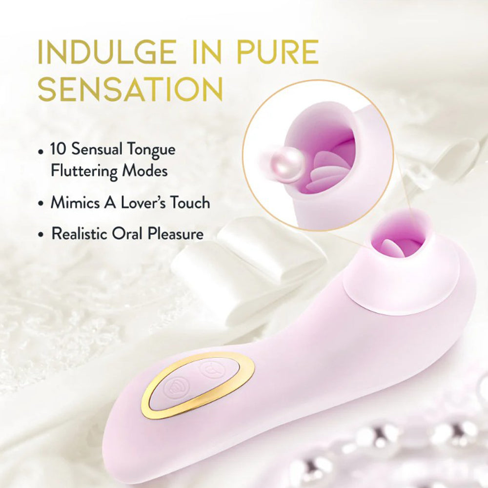 Delice Fleur by Blush Clitoral Stimulator Tongue Fluttering & Suction Toy - Barely Purple