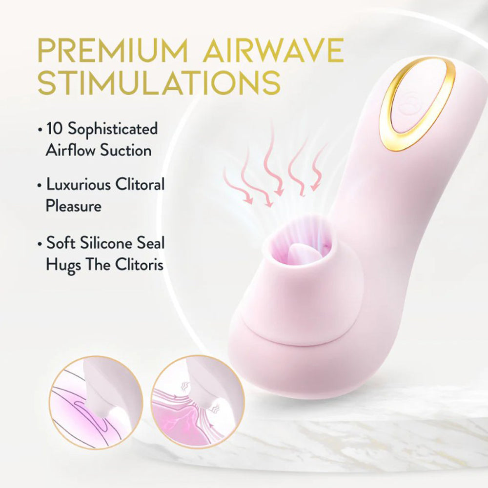 Delice Fleur by Blush Clitoral Stimulator Tongue Fluttering & Suction Toy - Barely Purple