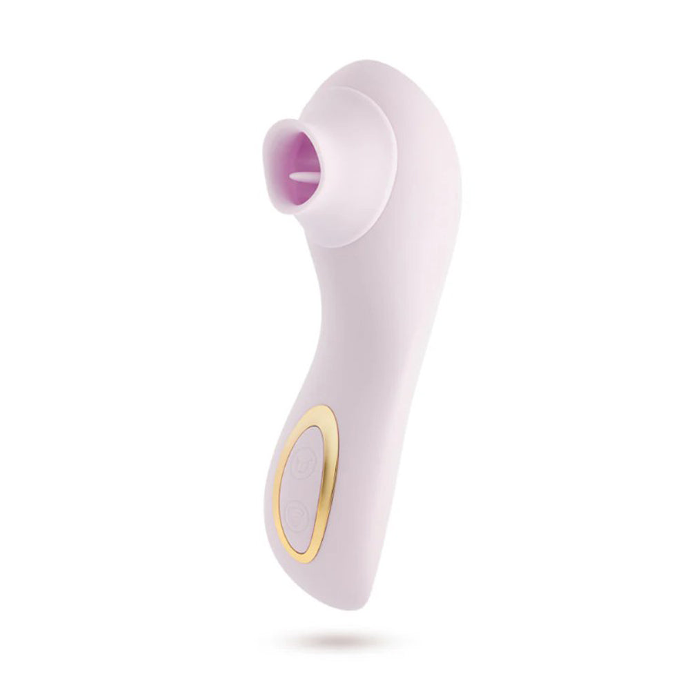 Delice Fleur by Blush Clitoral Stimulator Tongue Fluttering & Suction Toy - Barely Purple