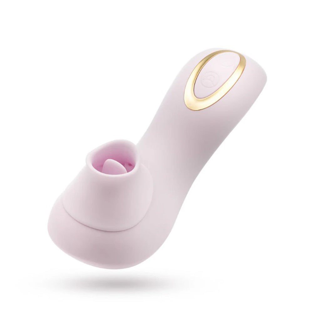 Delice Fleur by Blush Clitoral Stimulator Tongue Fluttering & Suction Toy - Barely Purple