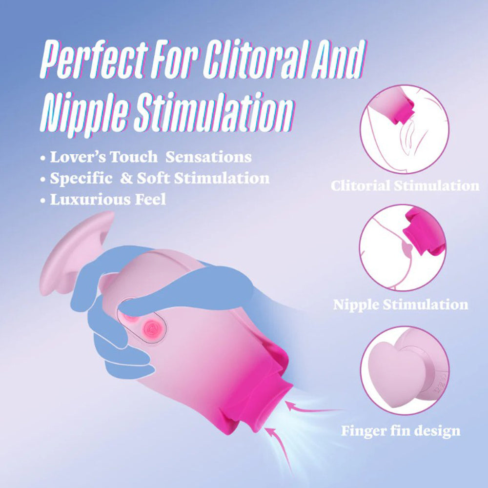 Aria Tulip Trance by Blush Suction and Tongue Flutter Clitoral Stimulator - Pink