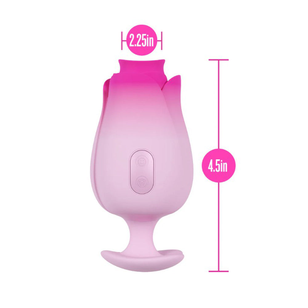 Aria Tulip Trance by Blush Suction and Tongue Flutter Clitoral Stimulator - Pink
