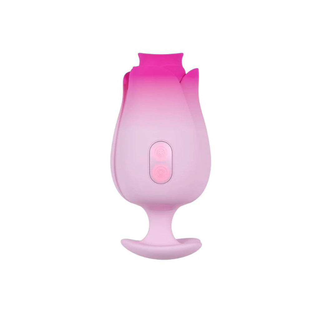 Aria Tulip Trance by Blush Suction and Tongue Flutter Clitoral Stimulator - Pink
