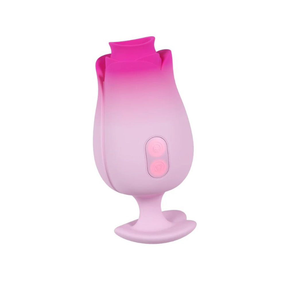 Aria Tulip Trance by Blush Suction and Tongue Flutter Clitoral Stimulator - Pink