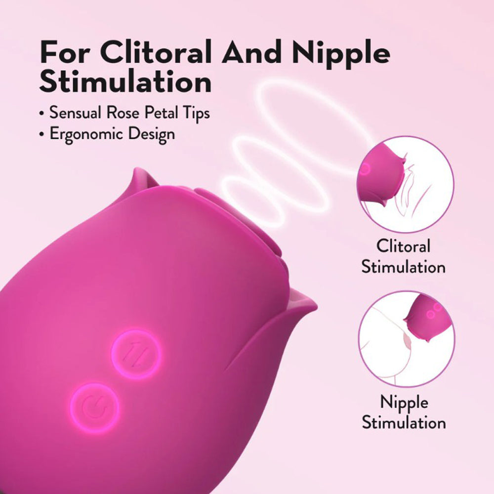 The Original Blush Rose Air Pulsation Clitoral Platinum Silicone Stimulator - Pink