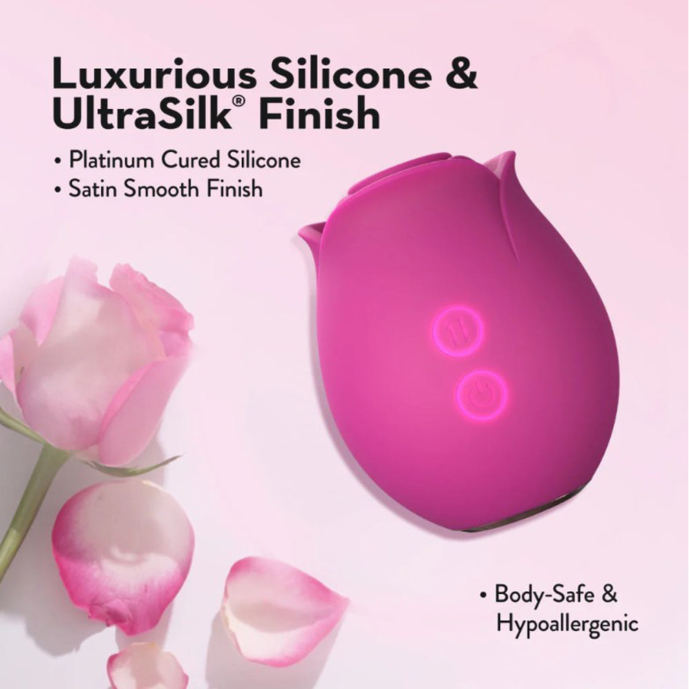 The Original Blush Rose Air Pulsation Clitoral Platinum Silicone Stimulator - Pink