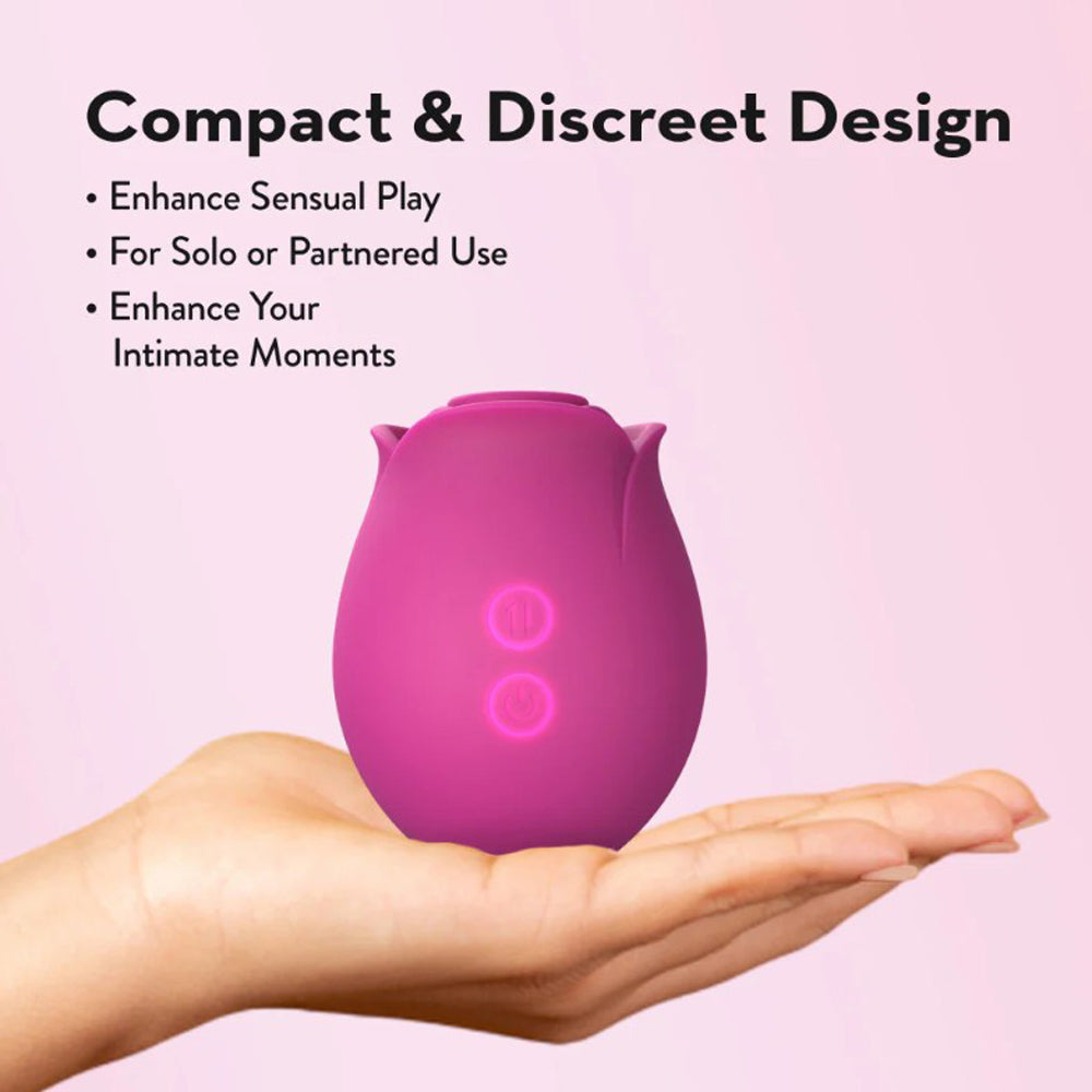 The Original Blush Rose Air Pulsation Clitoral Platinum Silicone Stimulator - Pink