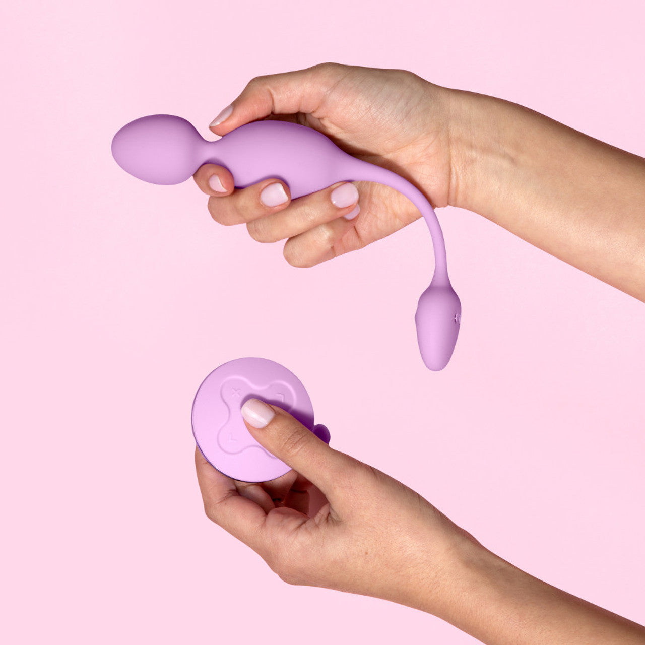 Wellness By Blush Raine Remote Control Vibrating Pelvic Floor Kegel Ball In Purple - 7 Vibration Modes Purio Silicone