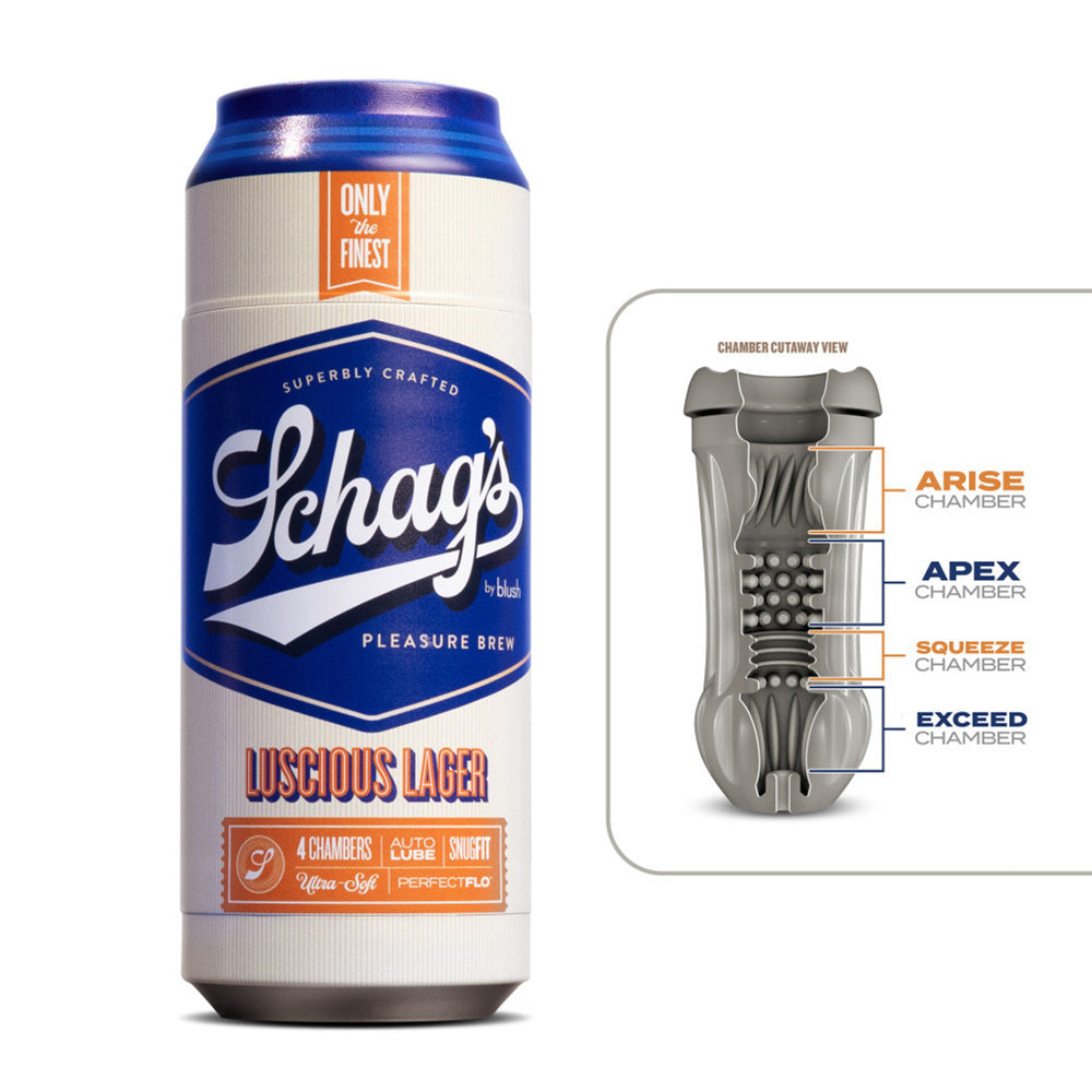 Schag’s By Blush Luscious Lager Frosted Beer Can Stroker – Self-Lubricating