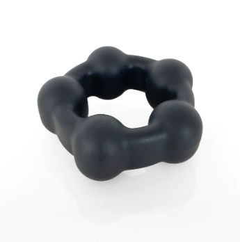 VERS Steel Motion Balls Cock Ring Liquid Silicone - Black