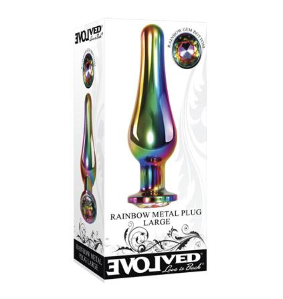 Evolved Rainbow Metal Butt Plug - Large