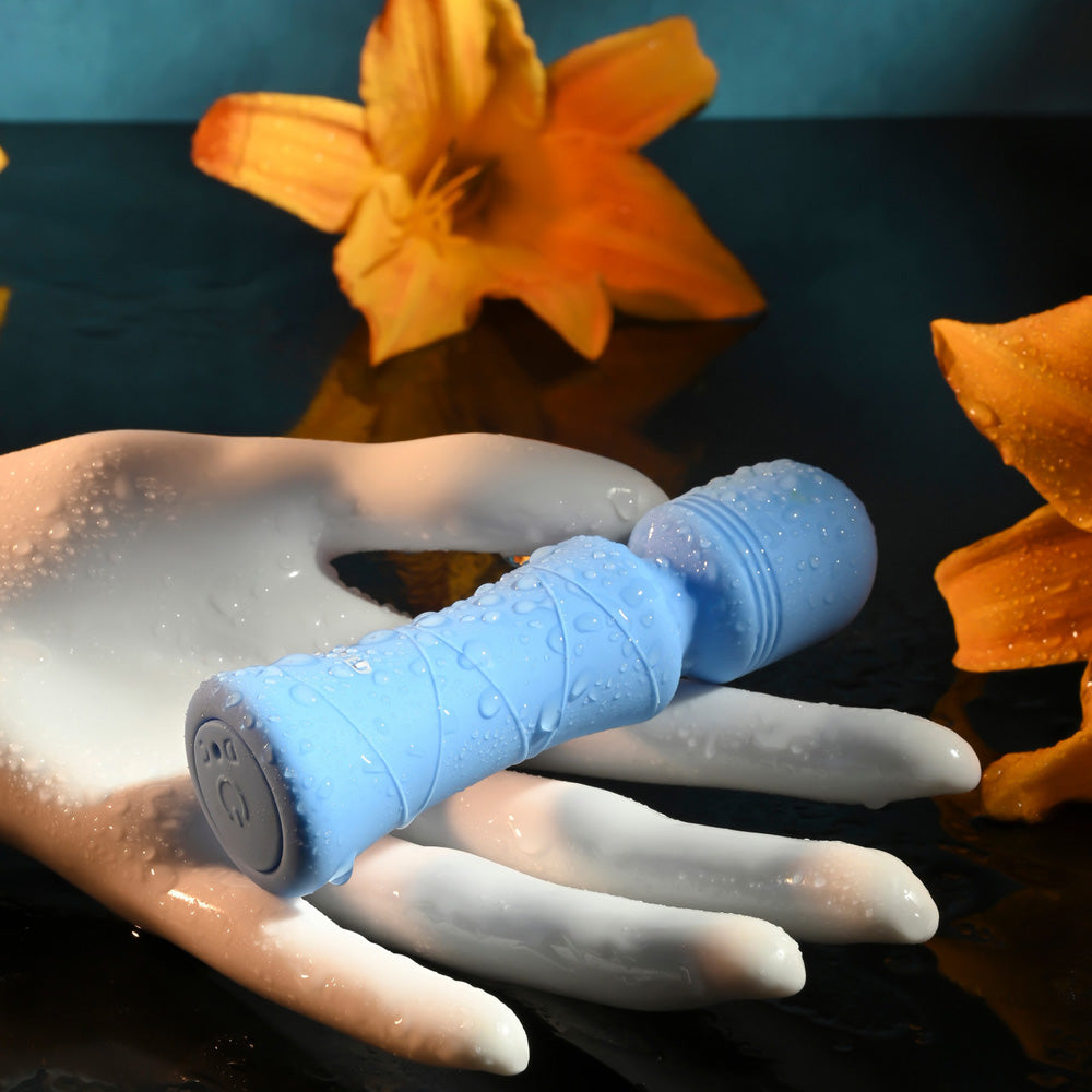 Evolved Out Of The Blue 7-Speed Mini Wand Vibrator Silicone - Blue