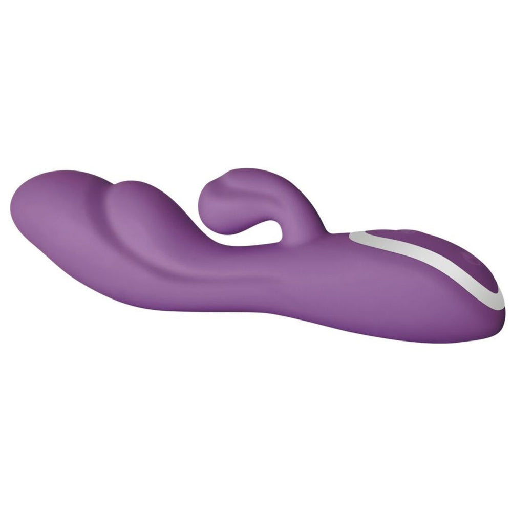 Evolved Girthy Rampage Rabbit Vibrator Powerful Dual Motor Silicone - Purple