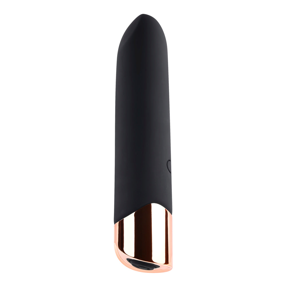 Gender X The Gold Standard Bullet Vibrator Silicone Rechargeable Waterproof - Black and Rose Gold