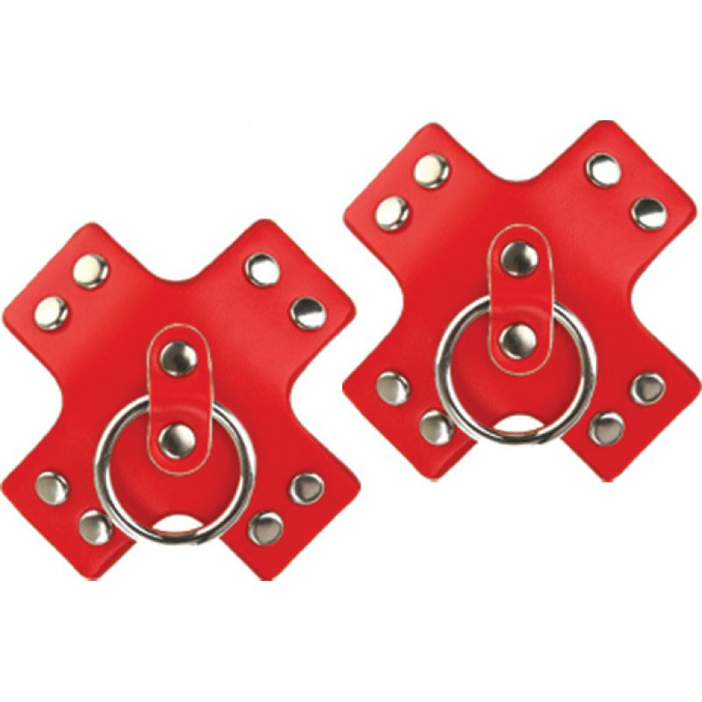 Seducer Nipplicious Ringed Pasties - Red