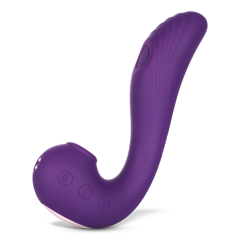 Angel Triple Tease G-Spot and Clitoral Flexible Silicone Stimulator - Purple