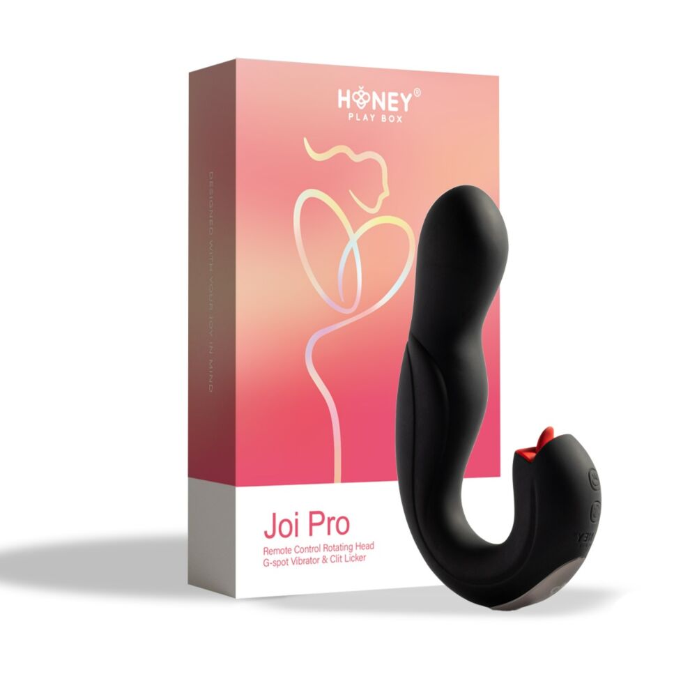 Honey Play Box Joi Pro Remote Control Rotating Head G-Spot Vibrator and Clit Licker – Black
