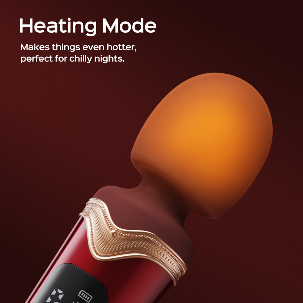 Stormi Heating Wand 9-Mode Silicone Massager with Charging Case - Red