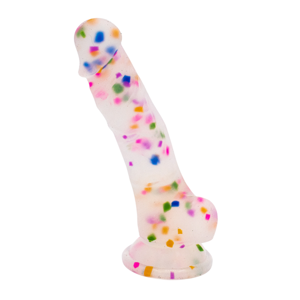 Cock-A-Palooza Confetti 5 Inch Silicone Suction Dildo
