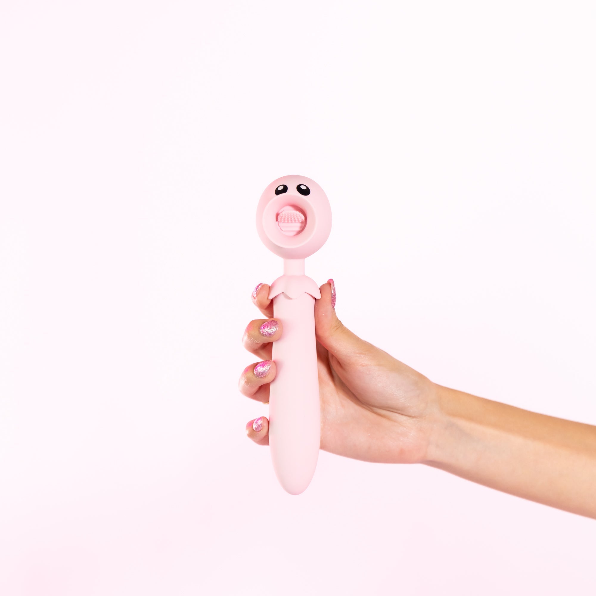 Lick N’ Stick Dual Ended Silicone Clitoral Flicker & G-Spot Vibrator - Pink