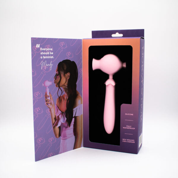 Lick N’ Stick Dual Ended Silicone Clitoral Flicker & G-Spot Vibrator - Pink