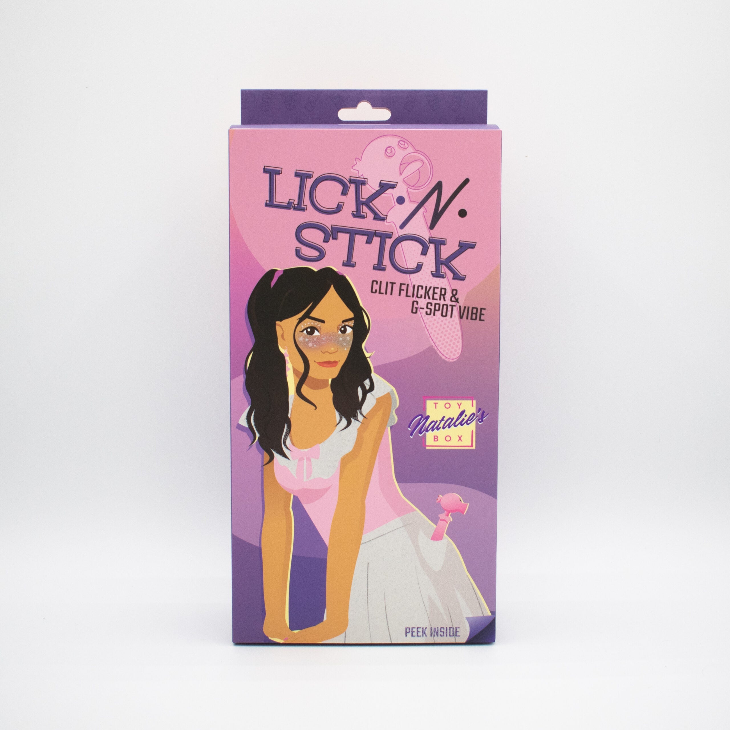 Lick N’ Stick Dual Ended Silicone Clitoral Flicker & G-Spot Vibrator - Pink