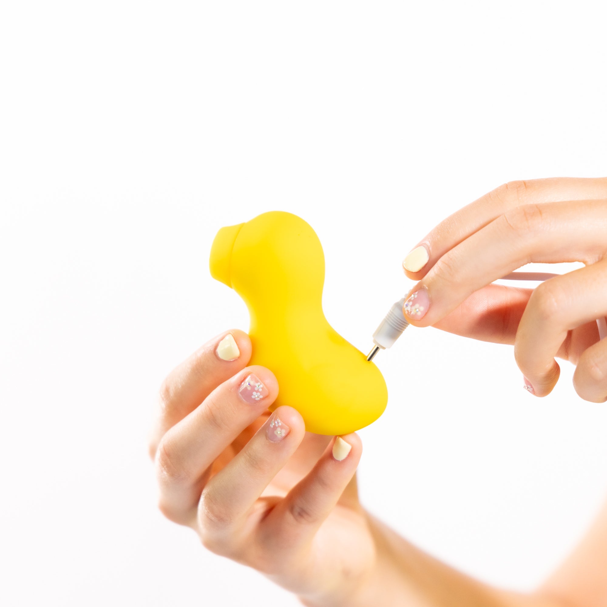 Lucky Duck Silicone Air Pulse Clitoral Suction Vibrator - Yellow