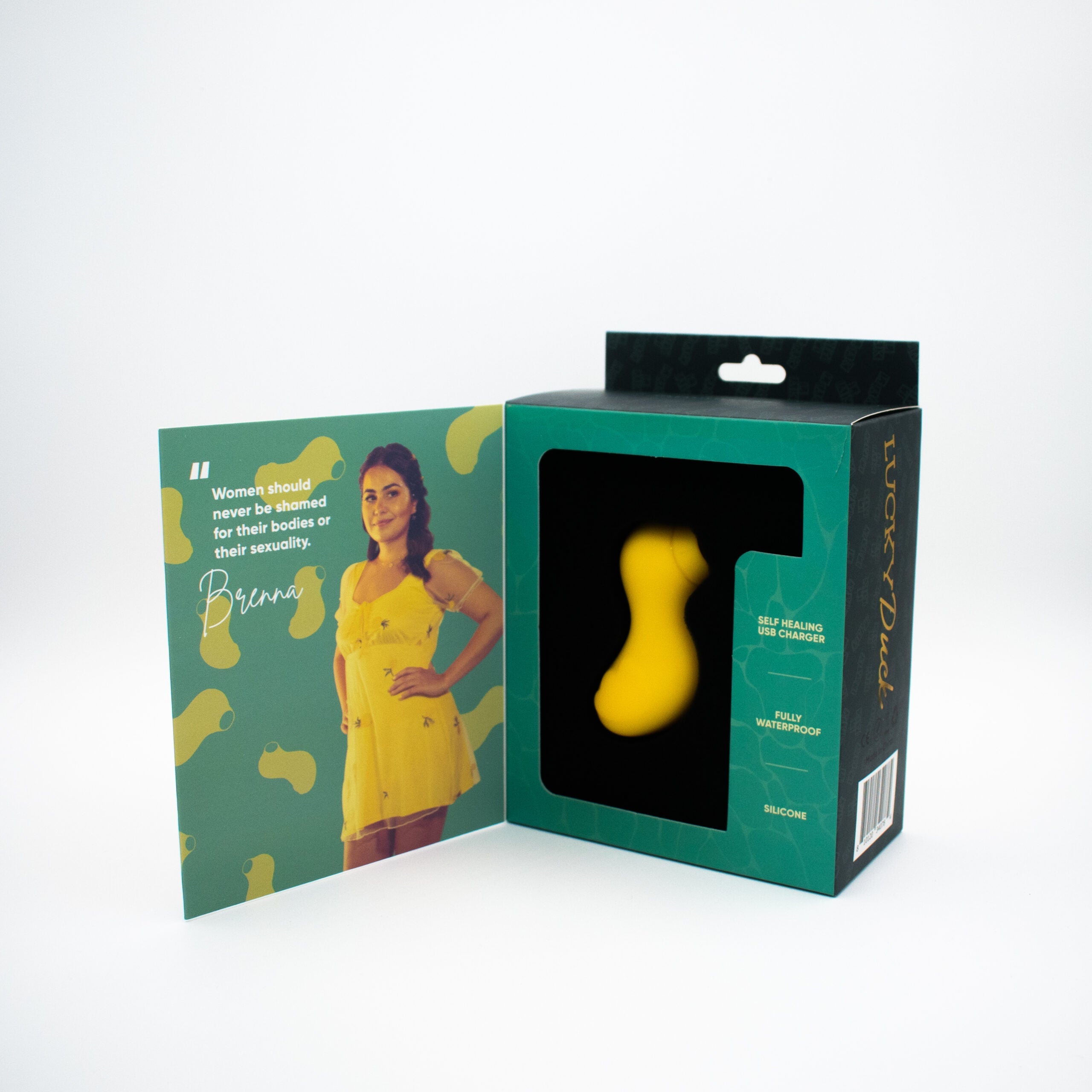 Lucky Duck Silicone Air Pulse Clitoral Suction Vibrator - Yellow