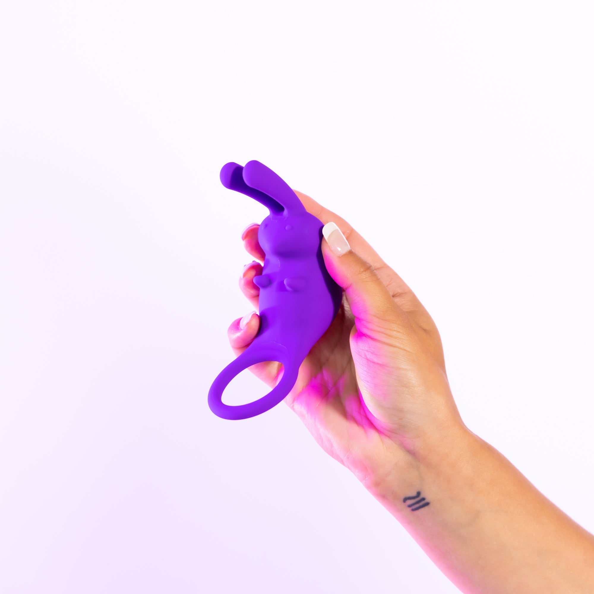 The Cock Hopper Cock Ring and Rabbit Bullet Vibrator - Purple