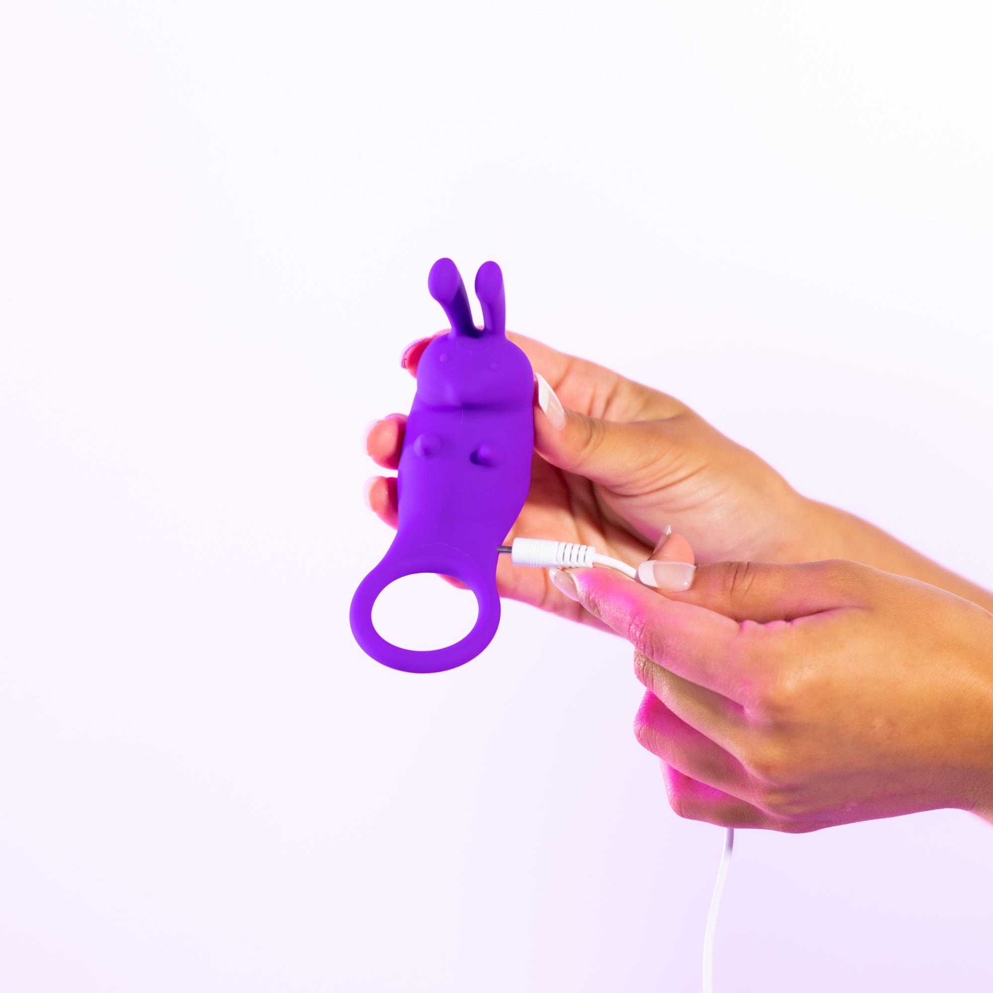 The Cock Hopper Cock Ring and Rabbit Bullet Vibrator - Purple