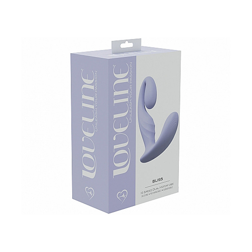 LoveLine Bliss Dual Motor 10-Speed Silicone Rechargeable Vibrator – Lavender
