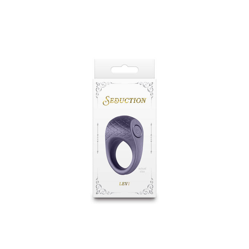 Seduction Levi Vibrating Silicone Cock Ring - Metallic Gray