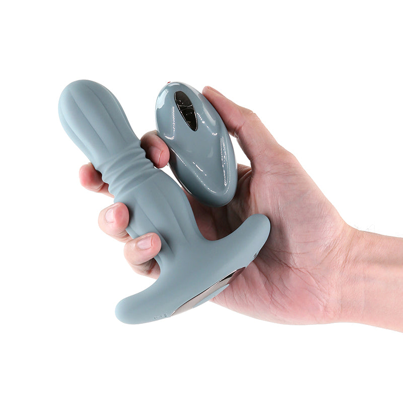 Renegade Gemini Thrusting Anal Plug with Remote - Gray