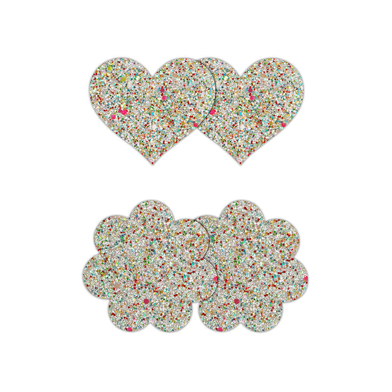 Pretty Pasties Heart and Flower Set of 2 - Glow-in-the-Dark