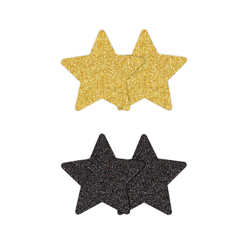 Pretty Pasties Stars Set of 2 - Black and Gold