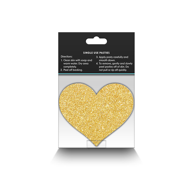 Pretty Pasties Hearts Set of 2 - Black and Gold