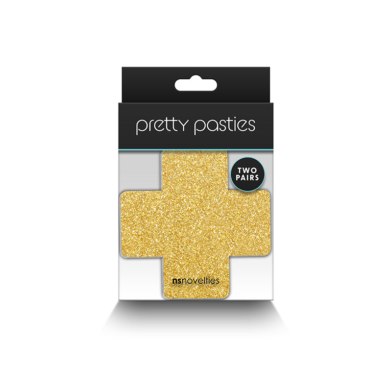 Pretty Pasties Glitter Crosses Set fo 2 - Black and Gold