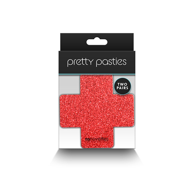 Pretty Pasties Crosses Set of 2 - Red and Silver