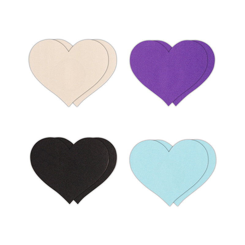 Pretty Pasties Heart I Set of 4 - Black, Light Blue, Purple, Nude
