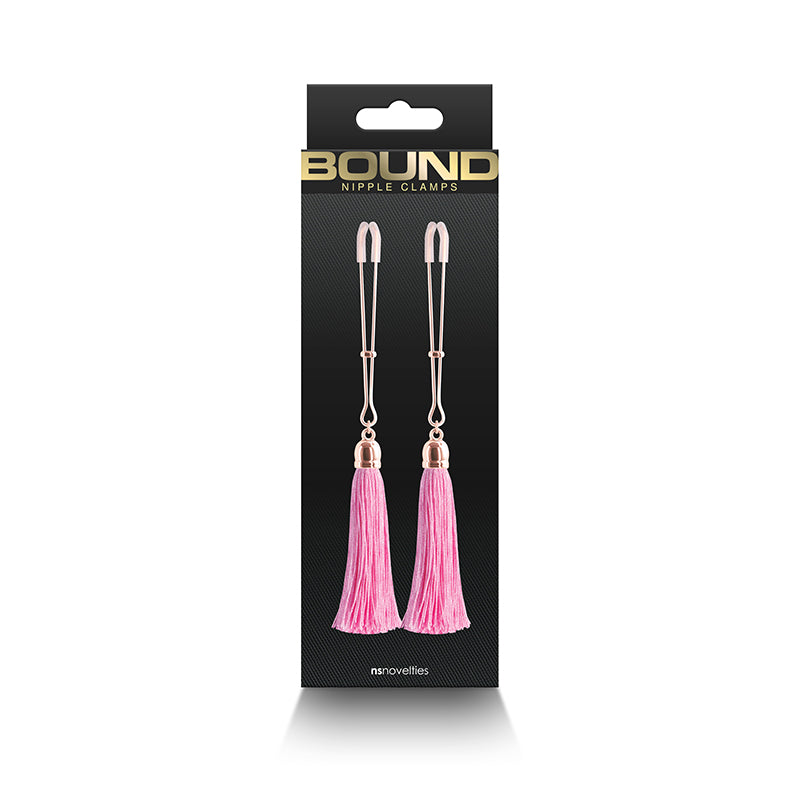 Bound Nipple Clamps T1 - Pink Tassel