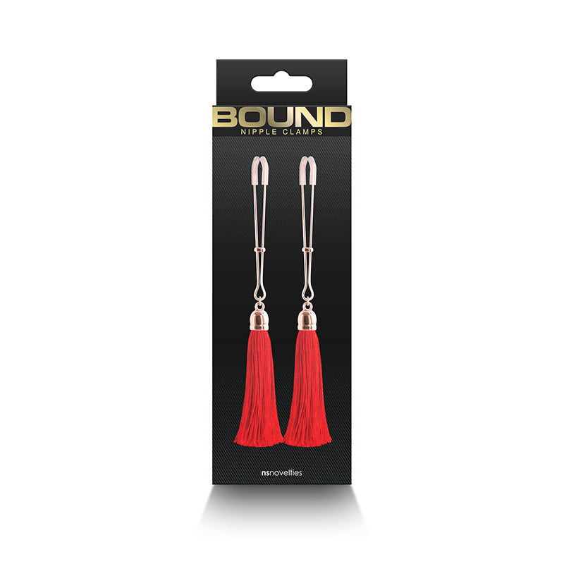 Bound Nipple Clamps T1 - Red Tassel