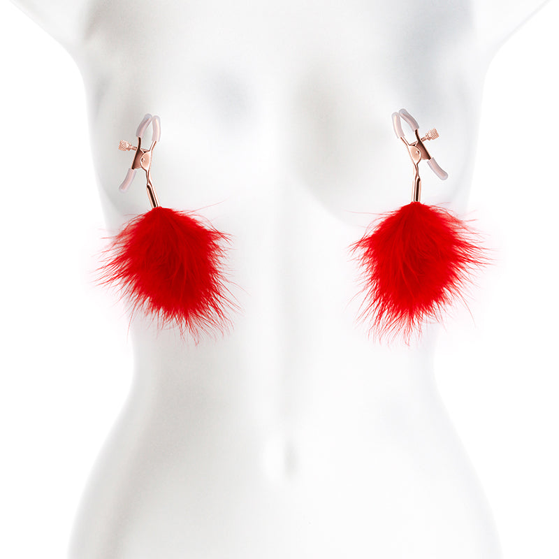 Bound Nipple Clamps F1 - Red Feather