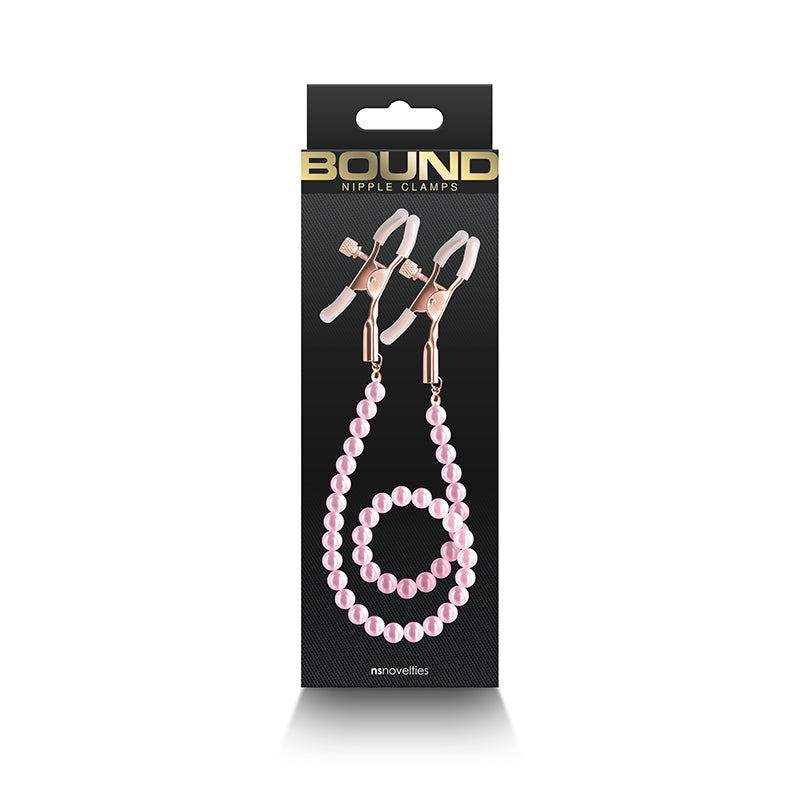 Bound Nipple Clamps DC1 - Pink Beads