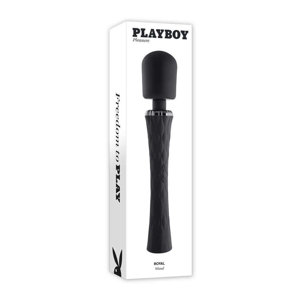 Playboy Pleasure Royal Wand Massager 10-Mode Silicone - Black