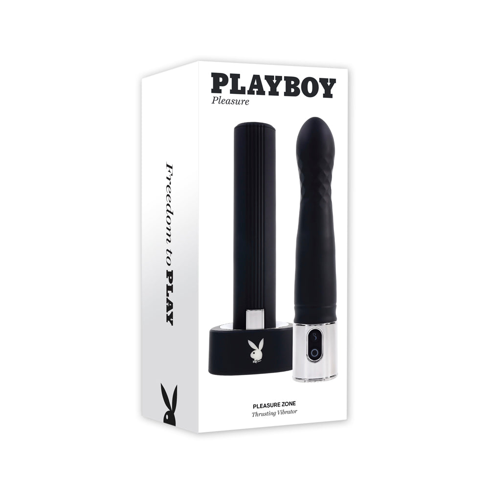 Playboy Pleasure Zone Thrusting Vibrator with Case 8.4 Inch - Black